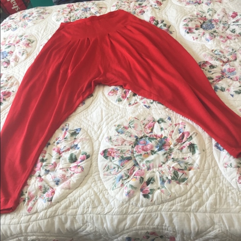 HAREM💋VINTAGE,  COMPLOT, WOOL, RED, HAREM PANTS, XS